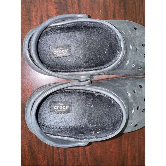 Crocs Black Classic Lined Womens Size 7— Mens Size 5 - Picture 3 of 5